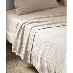 Drap plat "Gaïa" toutes dimensions "Gaze de Coton" - Gaïa Pampa - 240 x 300 cm pour lit 2 places>L'Effet Papillon Sale