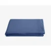 Drap plat Palace pur coton teint lavé, 63 fils/cm² - Palace Indigo - 240 x 290 cm pour lit 2 places>Vent Du Sud