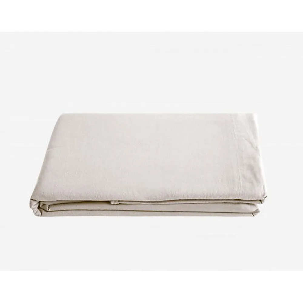 Drap plat Palace pur coton teint lavé, 63 fils/cm² - Palace Naturel - 240 x 290 cm pour lit 2 places>Vent Du Sud Hot