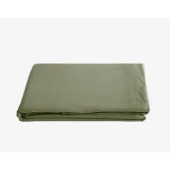Vent Du Sud Drap plat Palace pur coton teint lavé, 63 fils/cm² - Palace Sauge - 240 x 290 cm pour lit 2 places* Drap Plat