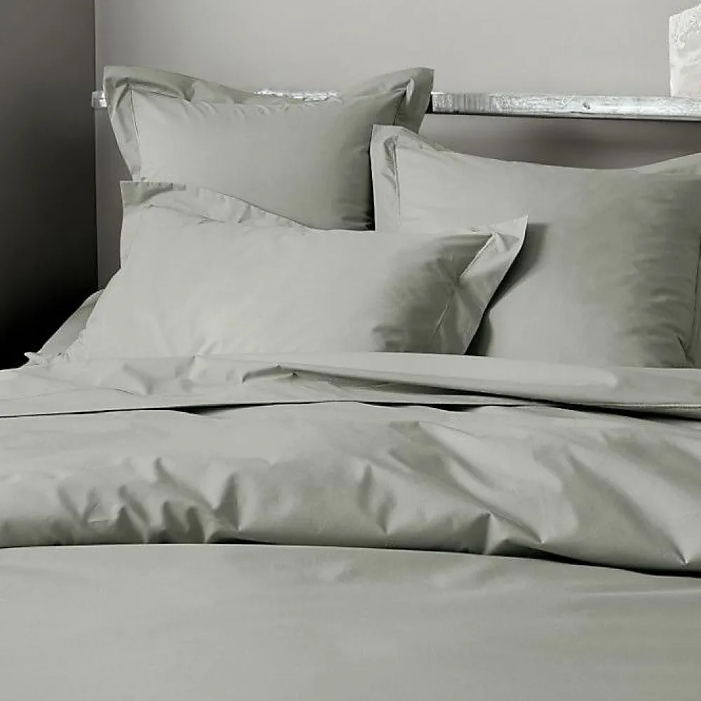 Coton Pur Drap plat percale de coton peigné "Julian" toutes dimensions - Julian Ardoise - 180 x 290 cm pour lit 1 place* Drap Plat