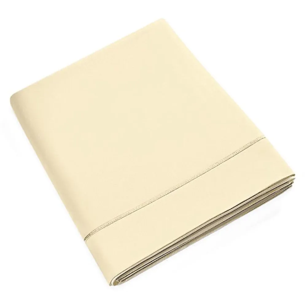 Coton Pur Drap plat percale de coton peigné "Julian" toutes dimensions - Julian Ivoire - 180 x 290 cm pour lit 1 place* Drap Plat