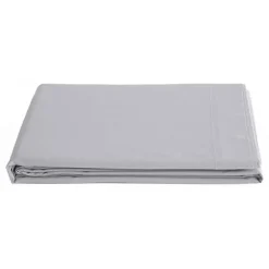 Drap plat percale pur coton peigné longues fibres 80 fils/cm² - Perle - 270 x 300 cm pour lit King size>Vent Du Sud
