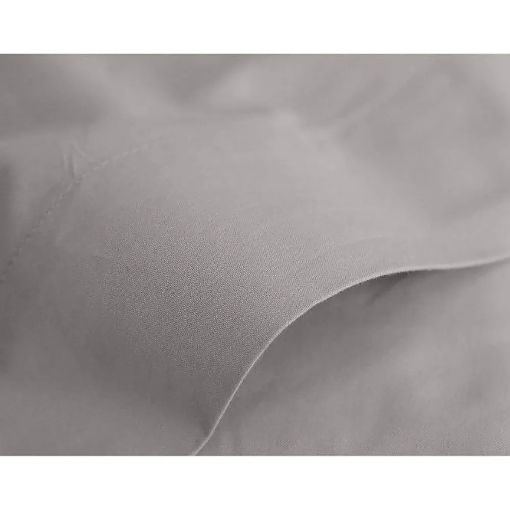 Vent Du Sud Drap plat percale pur coton peigné longues fibres 80 fils/cm² - Cendre - 240 x 300 cm pour lit 2 places* Drap Plat
