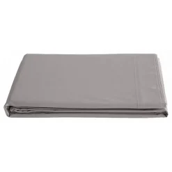 Vent Du Sud Drap plat percale pur coton peigné longues fibres 80 fils/cm² - Cendre - 240 x 300 cm pour lit 2 places* Drap Plat