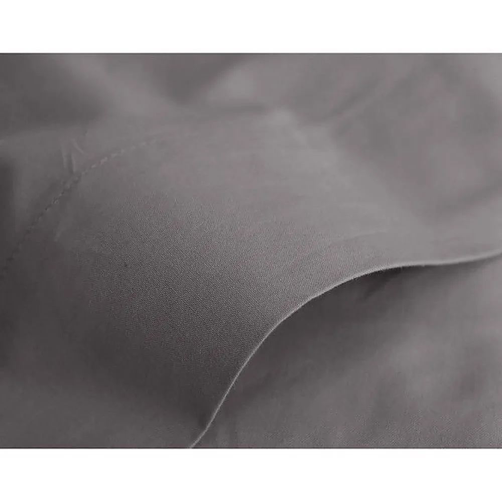 Vent Du Sud Drap plat percale pur coton peigné longues fibres 80 fils/cm² - Ardoise - 270 x 300 cm pour lit King size* Drap Plat