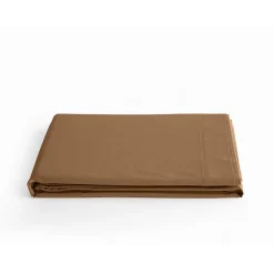 Vent Du Sud Drap plat percale pur coton peigné longues fibres 80 fils/cm² - Cognac - 240 x 300 cm pour lit 2 places* Drap Plat