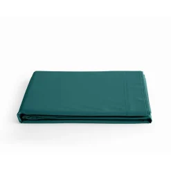 Vent Du Sud Drap plat percale pur coton peigné longues fibres 80 fils/cm² - Bleu canard - 180 x 290 cm pour lit 1 place* Drap Plat