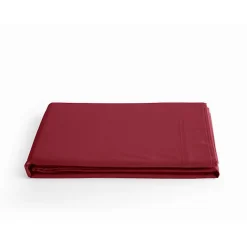 Drap plat percale pur coton peigné longues fibres 80 fils/cm² - Carmin - 180 x 290 cm pour lit 1 place>Vent Du Sud