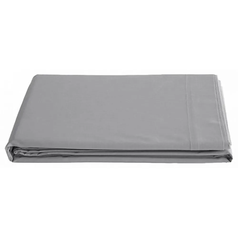 Vent Du Sud Drap plat percale 240x300 cm Gris coton peigné* Drap Plat