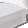 Homescapes Drap plat satin rayé en coton égyptien 330 fils blanc, 178x255 cm -* Drap Plat