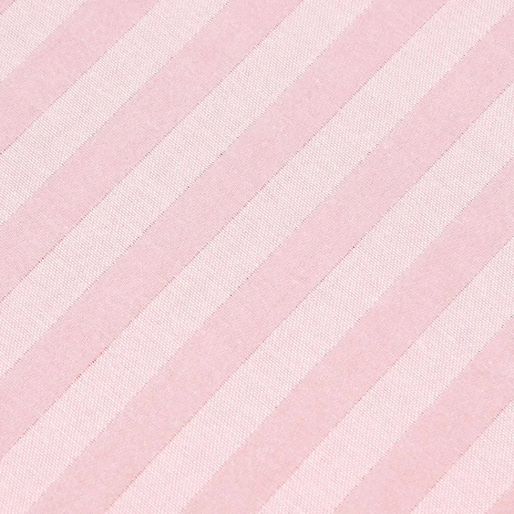 Homescapes Drap plat satin rayé en coton égyptien 330 fils rose, 240x275 cm -* Drap Plat