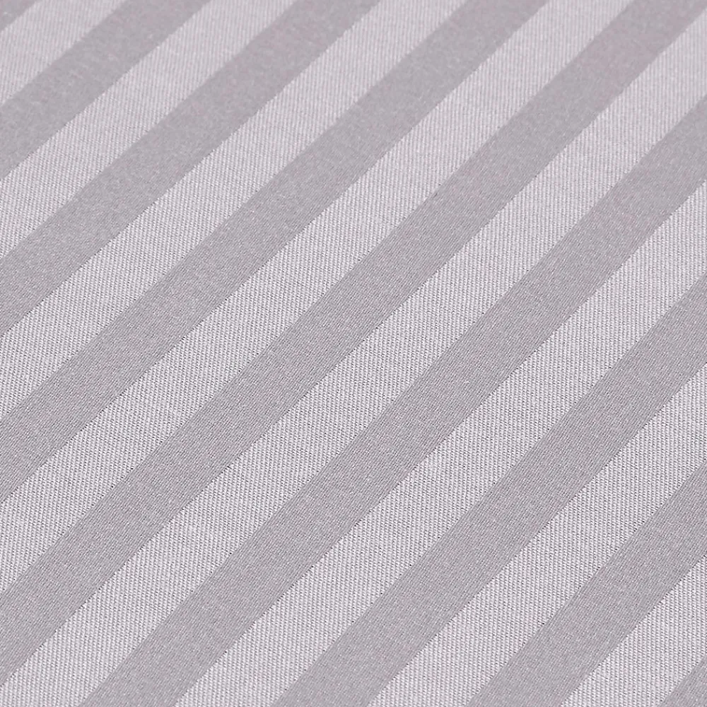 Homescapes Drap plat satin rayé en coton égyptien 330 fils gris, 230x255 cm -* Drap Plat