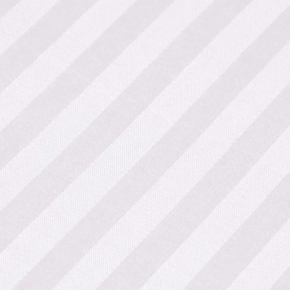 Drap plat satin rayé en coton égyptien 330 fils blanc, 230x255 cm ->Homescapes Clearance