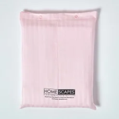 Homescapes Drap plat satin rayé en coton égyptien 330 fils rose, 270x300 cm -* Drap Plat