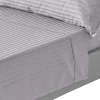 Drap plat satin rayé en coton égyptien 330 fils gris, 275x275 cm ->Homescapes Best