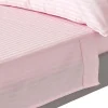 Drap plat satin rayé en coton égyptien 330 fils rose, 240x300 cm ->Homescapes Sale