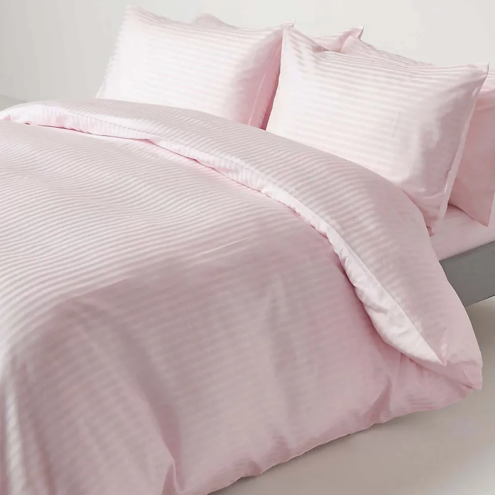 Homescapes Drap plat satin rayé en coton égyptien 330 fils violet, 180x290 cm -* Drap Plat