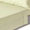Drap plat satin rayé en coton égyptien 330 fils vert sauge, 178x255 cm ->Homescapes Hot