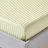 Homescapes Drap plat satin rayé en coton égyptien 330 fils vert sauge, 230x255 cm -* Drap Plat