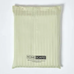 Homescapes Drap plat satin rayé en coton égyptien 330 fils vert sauge, 230x255 cm -* Drap Plat