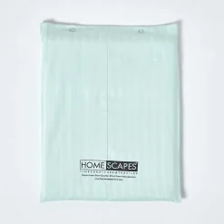 Homescapes Drap plat satin rayé en coton égyptien 330 fils bleu, 275x275 cm -* Drap Plat