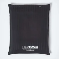 Homescapes Drap plat satin rayé en coton égyptien 330 fils noir, 240x300 cm -* Drap Plat