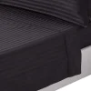 Drap plat satin rayé en coton égyptien 330 fils noir, 240x275 cm ->Homescapes Online