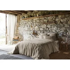 Drap plat "Soline" toutes dimensions Lin lavé - Soline Sable - 270 x 300 cm pour lit King size>L'Effet Papillon Clearance