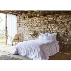 Drap plat "Soline" toutes dimensions Lin lavé - Soline Craie - 270 x 300 cm pour lit King size>L'Effet Papillon Outlet