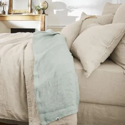 Drap plat "Soline" toutes dimensions Lin lavé - Soline Eucalyptus - 240 x 300 cm pour lit 2 places>L'Effet Papillon Sale