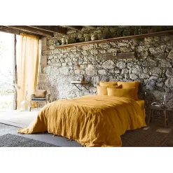 Drap plat "Soline" toutes dimensions Lin lavé - Soline Miel - 240 x 300 cm pour lit 2 places>L'Effet Papillon Best