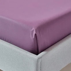Homescapes Drap plat uni 100 % coton égyptien 200 fils violet, 240x275 cm -* Drap Plat