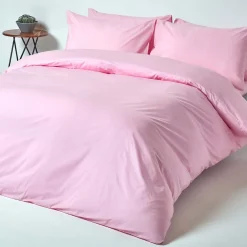 Homescapes Drap plat uni 100 % coton égyptien 200 fils rose, 270x300 cm -* Drap Plat