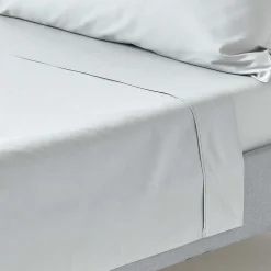 Homescapes Drap plat uni 100 % coton égyptien 200 fils gris argent, 240x300 cm -* Drap Plat