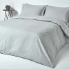 Homescapes Drap plat uni 100 % coton égyptien 200 fils gris argent, 178x255 cm -* Drap Plat