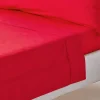 Drap plat uni 100 % coton égyptien 200 fils rouge, 178x255 cm ->Homescapes Discount