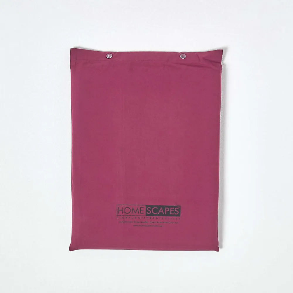 Drap plat uni 100 % coton égyptien 200 fils bordeaux, 275x275 cm ->Homescapes Outlet