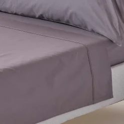 Homescapes Drap plat uni 100 % coton égyptien 200 fils gris foncé, 240x275 cm -* Drap Plat