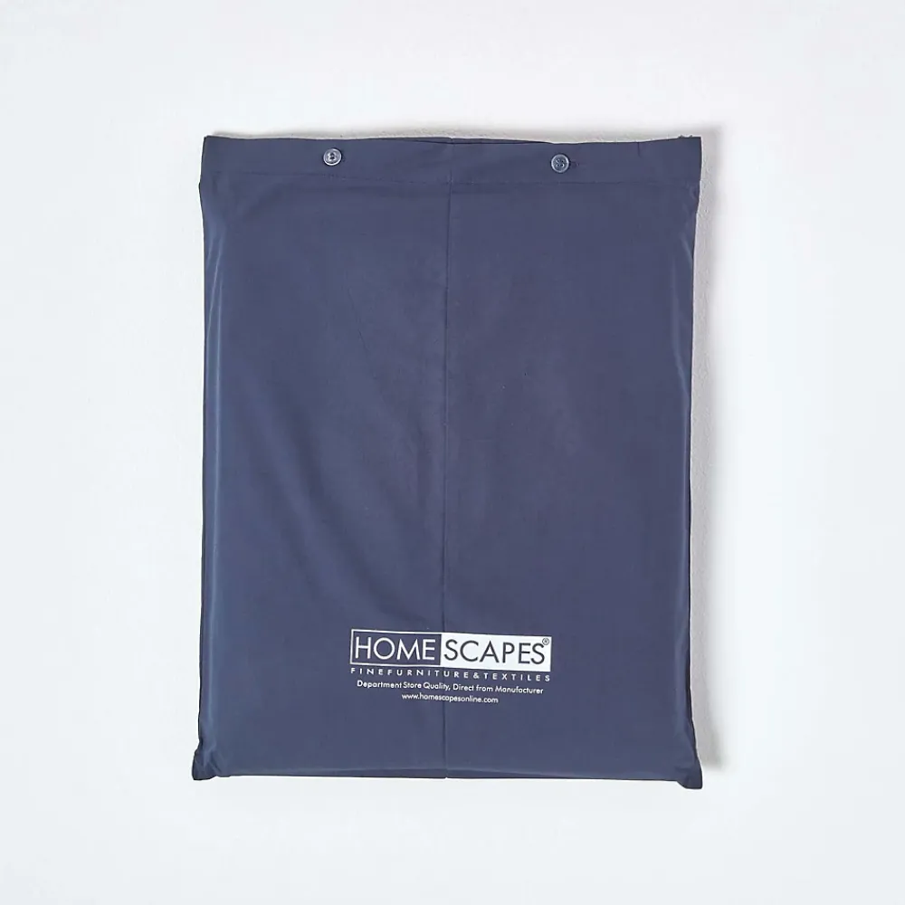 Homescapes Drap plat uni 100 % coton égyptien 200 fils bleu marine, 240x275 cm -* Drap Plat