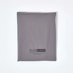 Drap plat uni 100 % coton égyptien 200 fils gris foncé, 180x290 cm -><noscript><img width=