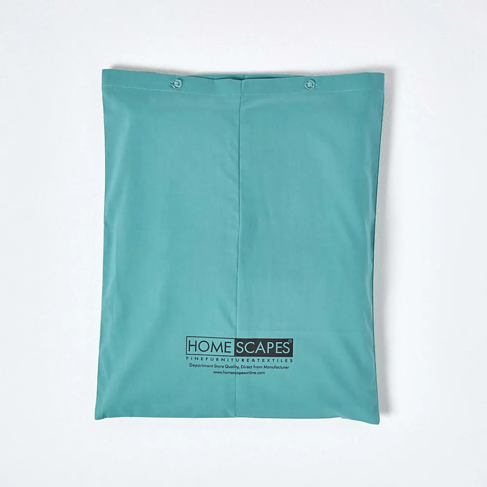 Drap plat uni 100 % coton égyptien 200 fils bleu canard, 240x275 cm ->Homescapes New
