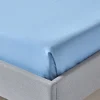 Homescapes Drap plat uni 100 % coton égyptien 200 fils bleu, 240x300 cm -* Drap Plat