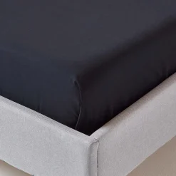 Homescapes Drap plat uni 100 % coton égyptien 200 fils noir, 230x255 cm -* Drap Plat