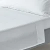Drap plat uni 100 % coton égyptien 200 fils blanc, 270x300 cm ->Homescapes