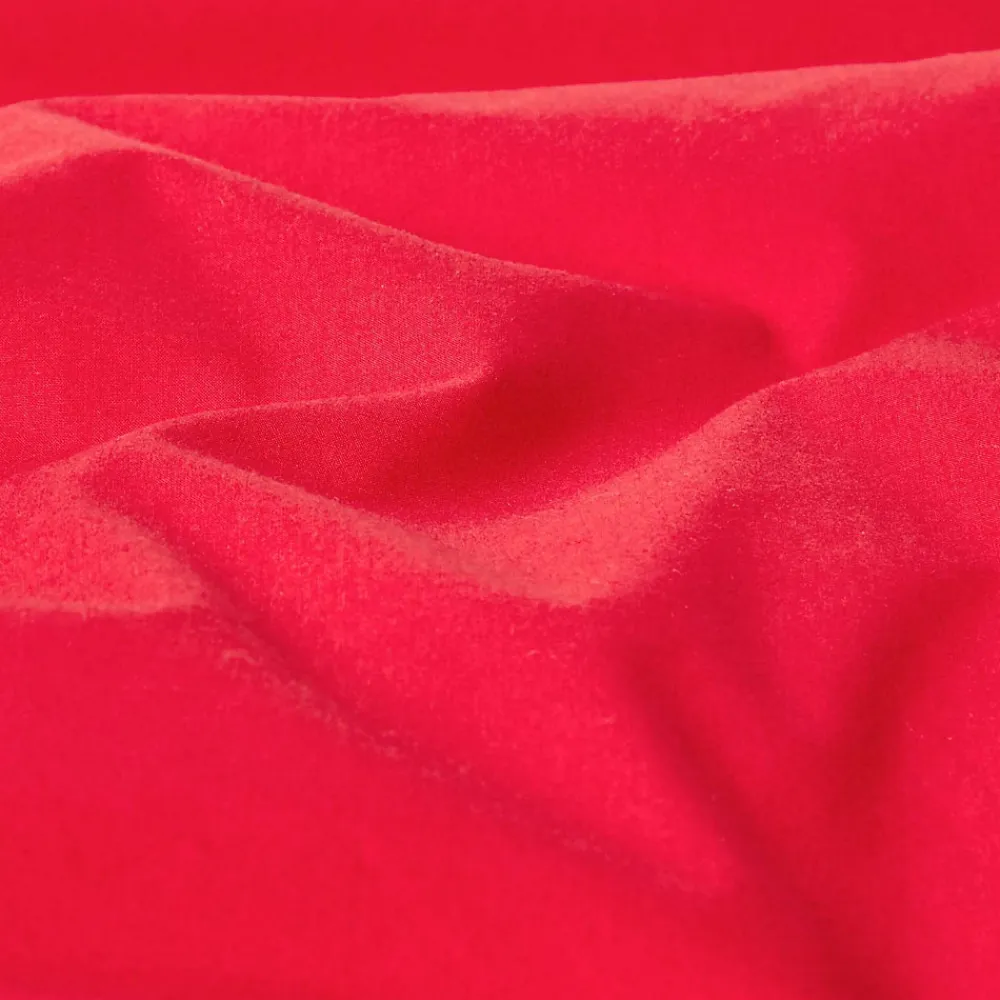Drap plat uni 100 % coton égyptien 200 fils rouge, 270x300 cm ->Homescapes Best