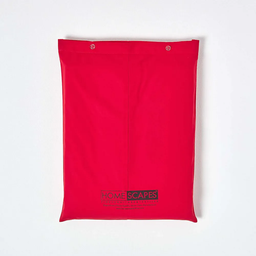 Drap plat uni 100 % coton égyptien 200 fils rouge, 270x300 cm ->Homescapes Best