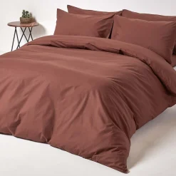 Drap plat uni 100 % coton égyptien 200 fils marron chocolat, 180x290 cm -><noscript><img width=