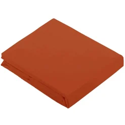 Drap Plat Uni en 100 % Coton (180x290 cm - Orange corail)>Tradilinge Discount