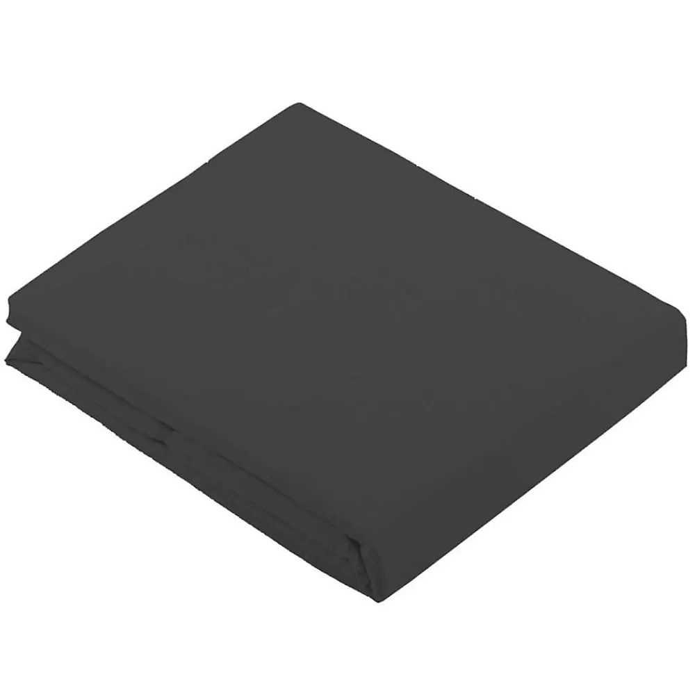 Drap Plat Uni en 100 % Coton (180x290 cm - Gris anthracite)>Tradilinge New